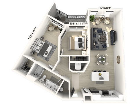 2 bed 1 bath C at Luxe 360 on Centerpointe Apartments, Virginia, 23114